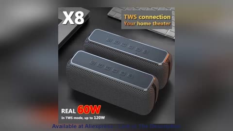 ✨ X8 60W Portable Bluetooth Speaker TWS Bass Soundbar Computer Stereo Subwoofer Outdoor Waterproof