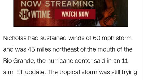 Tropical storm Nicholas.