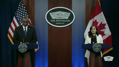 Defense Secretary Lloyd J. Austin III and Canadian Defense Minister Anita Anand hold a joint press conference at the Pentagon.