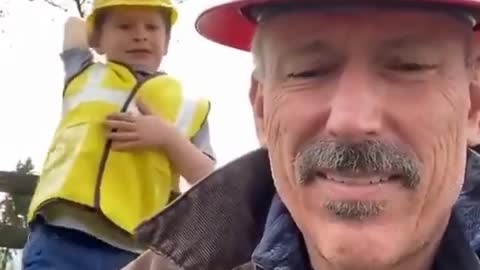 Funny moments father and son