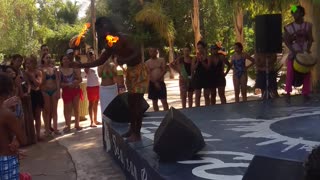 African Crazy Dance With FIRE