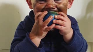 Baby Boy Makes a Mess of Mom's Makeup