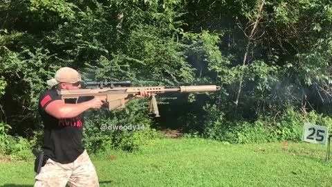 Shoulder firing a Barrett M107!