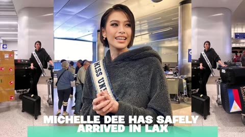 MICHELLE DEE HAS SAFELY ARRIVED IN LAX WITH HER LUGGAGES AND NATIONAL COSTUME!