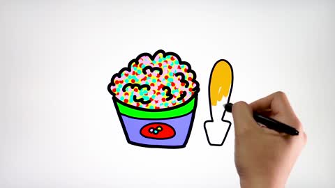 Drawing and Coloring for Kids - How to Draw Ice Cream 05