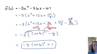 Completing the Square on a Function