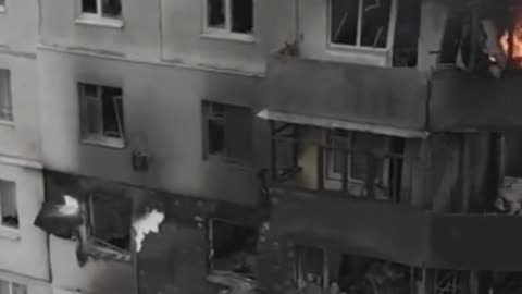 Drone fottage show residentel bunding destroyed on kyv