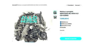 ALLOMOTEUR.COM - Moteur complet MERCEDES ML W164 4.0 CDI 629912