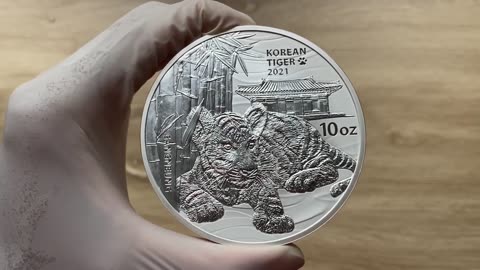 10 Ouncer!!! 2021 KOMSCO Mint Korean Tiger 10oz Silver Medal