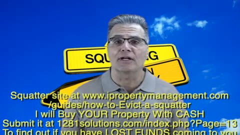SQUATTER wants to BUY YOUR Property