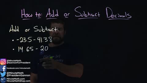 How to Add or Subtract Decimals | Two Examples | Minute Math