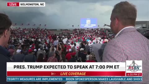 President Trump calls into rally to say take shelter the rally is canceled due to