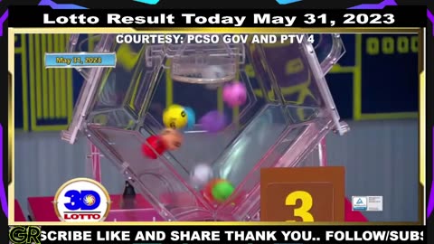 3D Lotto result 9pm draw today May 31, 2023