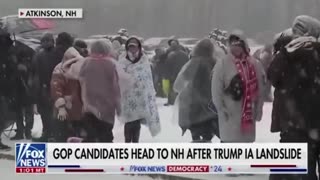 Pro-Trump Crowd Shows Up In FREEZING Temperatures To See Trump And Vivek Speak