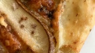 Biscuits with cheese, pear and nuts