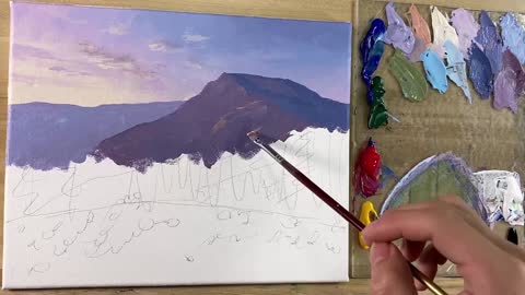 Acrylic painting master tutorial: teach you how to make landscape painting in 10 minutes