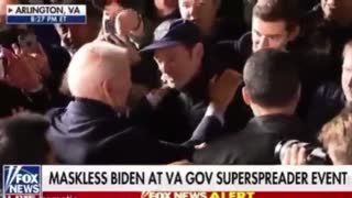 Maskless Joe Biden Mingles With Large Crowd At Virginia Governor Event
