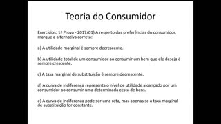 Microeconomia 026 Teoria do Consumidor Curva de Indiferença Mal Comportada e Exercícios