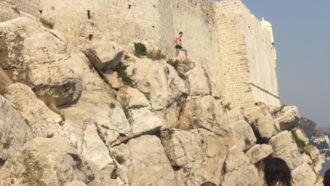 Cliff jumping Dubrovnik Croatia