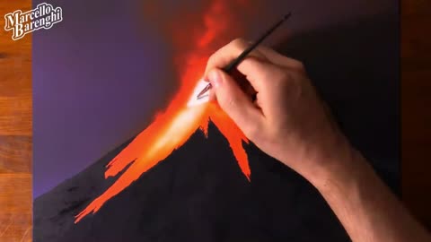 Draw The Flame In The Center Of The Volcano