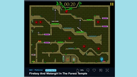 Fire Boy and Water Girl - Forest Temple - Level 10-20 - Gameplay #gaming #gamingvideos #videogame