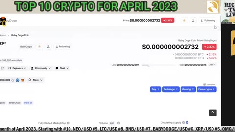 Top 10 Crypto for April 2023 RICH TV LIVE PODCAST