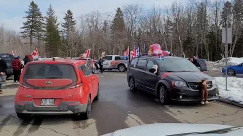 Canadians for Freedom Gather Up Before Heading for the National Assembly in Quebec City