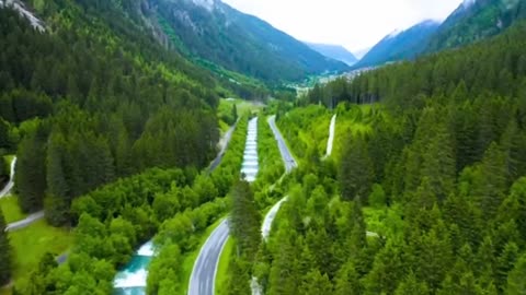 Aerial photography of mountain roads