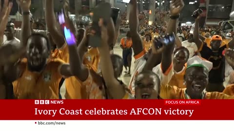 Ivory Coast football fans celebrate Africa Cupof Nations win | BBC News
