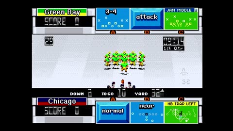 Madden93 (Sega Genesis) Chicago vs Green Bay Part1