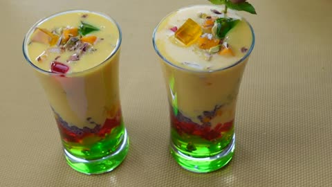 Mango Custard Drink,Mango Dessert,Mango Custard Sharbat,Summer Special Drink By Recipes Of The World