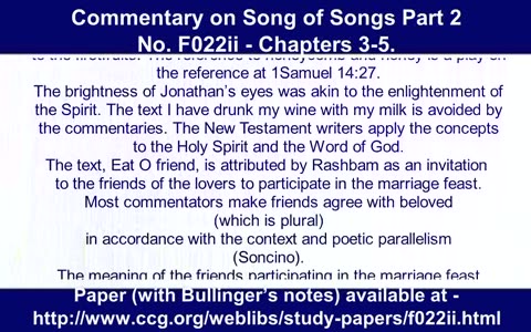 Commentary on Song of Songs. Part 2 - No. F022ii Chapters 3-5