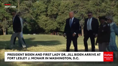 JUST IN- BidenWith First Lady And Son HunterDoes Not Answer Reporters' Questions Upon Return To DC