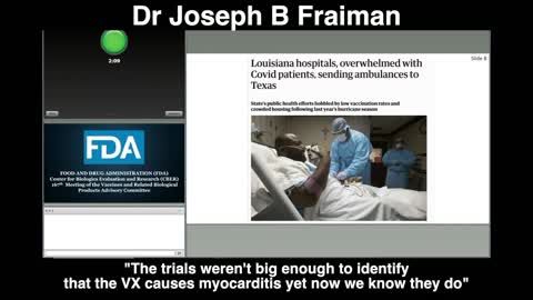 Dr Joseph B Fraiman - cannot assure Vaccine is safe