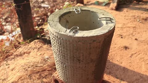 DIY Cement - Creative Idea Cement Make Stove Wood Use From Basket