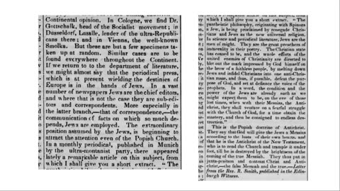 Jewish subversion of Europe in 1849 press