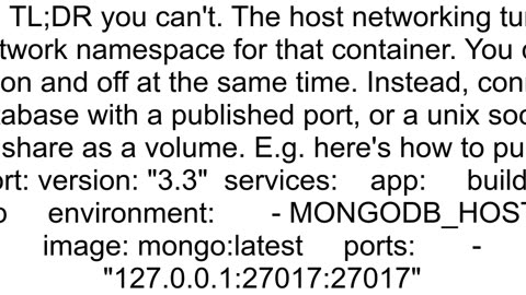 How to use the host network and any other userdefined network together in DockerCompose