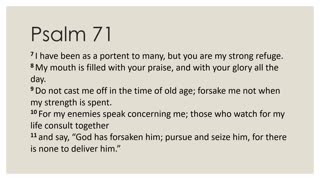 Psalm 71:1-11 Daily Devotion