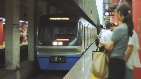 Passengers at the train station