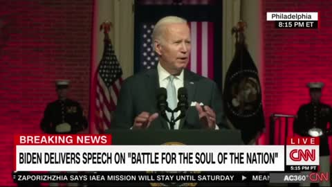 CNN changes background color during Biden speech