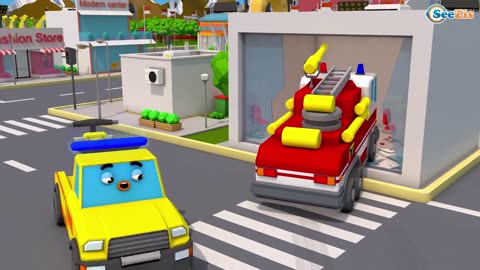 Free 3D Car Cartoons About Firetrucks, Rescue Trucks and More — 20 Min Nonstop