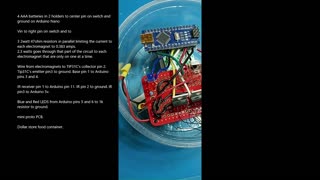 Electromagnet Propelled Boat Close Up and Description of Circuit