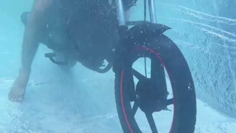 Bike running in water