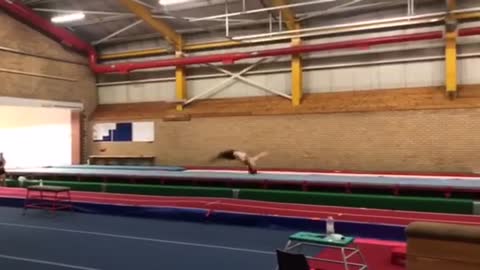 Incredibly talented gymnast practices mind-blowing moves