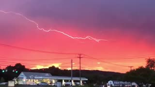 Serendipitous Lightning Strike During Splendid Sunset