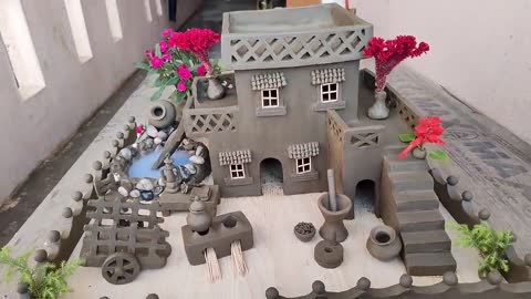 Dry miniature house, dry agricultural framing village, kitchen video..
