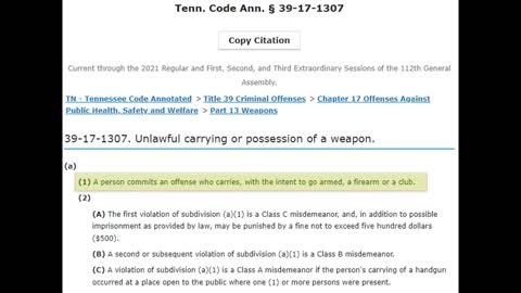 John Harris of Tennessee Firearms Association on Tennessee Laws
