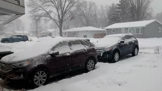 Winter Storm on 4 Feb 2021 Davenport Iowa recorded using RING video camera