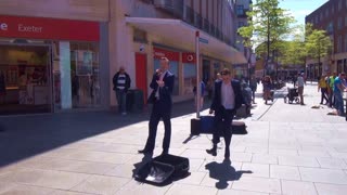 Miller Brothers Busking Exeter Devon 16th May 2015