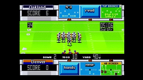 Madden93 (Sega Genesis) Oakland vs Denver Part2